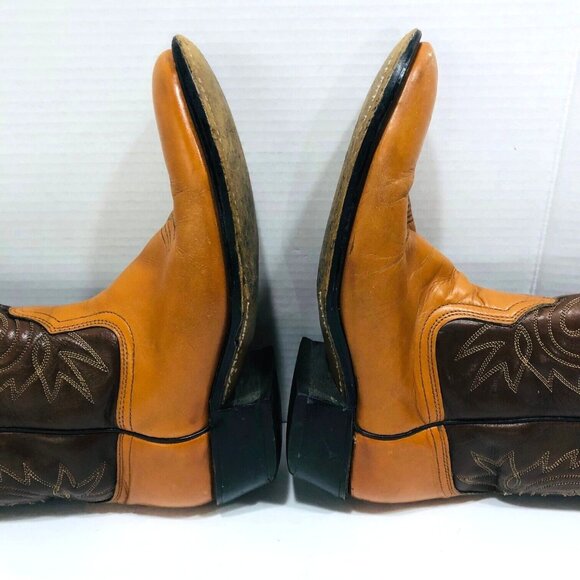 Acme Circle A Mens 9.5D Western Leather Boots USA Cowboy Ringo Tooled Ranch‎ main image 2